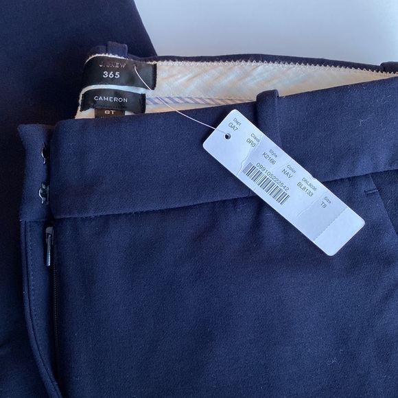 J. Crew Cameron Navy Pants 8 Tall - Picture 5 of 6